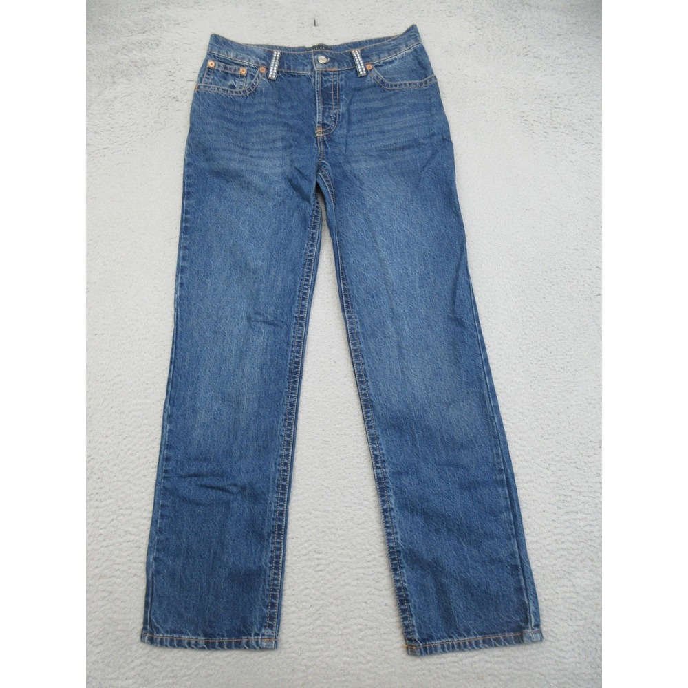 ASOS DESIGN Rhinestone Jeans Womens 28 Blue Embellished Western Glam Y2K Retro